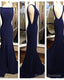 Elegant Long Backless Mermaid Fitted Black Prom Gowns Formal Prom Dress With Sweep Train Dp080