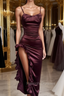 Slit Ruffles Prom Dresses
