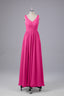Elegant A-line V Neck Straps Chiffon Bridesmaid Dresses