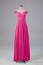 Elegant Chiffon Off The Shoulder Open Back Long Bridesmaid Dress