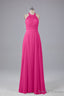 Elegant Halter Illusion Lace Floor Length Bridesmaid Dress