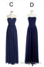 Elegant A Line Navy Blue Chiffon Long Bridesmaid Dresses