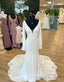 Mermaid V Neck Court Train Long Sleeves Wedding Dress With Appliques