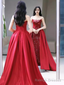Sexy Mermaid Strapless Sleeveless Prom Dress Red Long Prom Dress