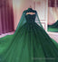 Ball Gowns Sweetheart Lace Green Tulle Satin Long Prom Dress