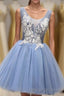 Luxurious A Line Straps Knee Length Short Tulle Homecoming Dress