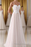 Girly Spaghetti Straps Long A-line Floor Length Wedding Dresses