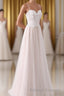 Girly Spaghetti Straps Long A Line Floor Length Wedding Dress