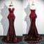 Sequin Peplum Panel Trumpet Tube Evening Gown