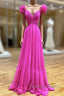 A-Line Backless Long Prom Dresses, Red Long Evening Dresses