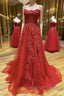 A Line Backless Red Lace Long Prom Dresses Long Red Lace Prom Dresses Red Prom Dresses