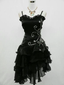 A-Line Black Ruffle Short Prom Dresses Homecoming Dresses