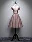 A-Line Bridesmaid Dresses Off Shoulder Sleeveless Elegant Tea Length Satin With Bow(S) / Pleats
