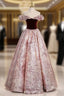 A Line Burgundy Off the Shoulder Prom Dress