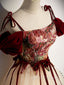 A line Champagne Long Prom Dresses, Champagne Formal Gowns With Beading Velvet