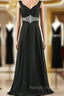 A Line Chiffon V Neck Floor Length Bridesmaid Dress