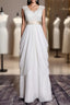 A Line Classic Lace Bridal Gowns Transparent Train Wedding Dress