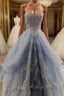 A-Line Floor-Length Lace Prom Dresses, Sweetheart Prom Dresses, Charming Evening Dresses