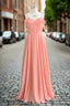 A Line Floor Length Spaghetti Straps Ruffles Long Bridesmaid Dresses