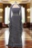 A Line Gray Chiffon Long Two Piece Mother Of The Bride Dresses