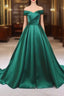 A Line Green Satin Sweetheart Formal Dress, Green Long Prom Dress