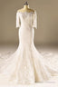 A-Line Half Sleeve Mermaid Lace Beaded Wedding Dress With Appliques