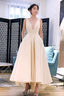 A-Line High Low V Neck Short Prom Dress Homecoming Dress