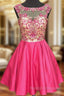 A Line Illusion Cap-sleeve Rhinestone Sweet Little Homecoming Dress