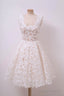 A-Line Ivory Lace Homecoming Dresses Square Neck Short Prom Dress