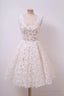 A-Line Ivory Lace Homecoming Dress Square Neck Short Prom Dresses