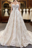 A-Line Ivory White Sweetheart Embroidery Sleeveless Prom Dress