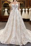 A Line Ivory White Sweetheart Embroidery Sleeveless Prom Dress