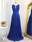 A Line Jewel Ruffles Floor Length Chiffon Dress