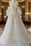 A-Line Lace Tulle Prom Dresses Long Bride Gown Wedding Dresses Beautiful