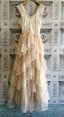 A line lace tulle prom dresses Womens V Neck elegant lace dress