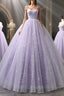A Line Lilac Tulle Long Prom Dresses, Lilac Long Formal Evening Dresses