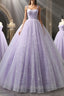 A Line Lilac Tulle Long Prom Dress Lilac Long Prom Dress