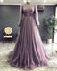 A-Line Long Sleeves Longprom Dresses