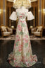 A Line Off the Shoulder Sequins Pearls Prom Dresses