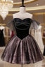 A Line Off the Shoulder Tulle Short Prom Dress, New Style Homecoming Gowns
