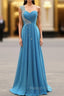 A Line One Shoulder Pleats Beading Bridesmaid Dresses