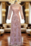 A Line Pink Lace Long Sleeves Appliques Mother Of The Bride Dress