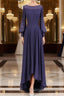 A Line Bateau Asymmetrical Chiffon Mother of the Bride Dress