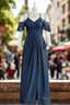 A Line Chiffon Ruffles Off-the-Shoulder Sleeveless Floor Length Bridesmaid Dresses