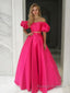 A Line Off-the-Shoulder Floor Length Satin Prom Dresses