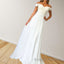 A Line Off-the-Shoulder Sweep Train Chiffon Prom Dresses With Appliques Lace