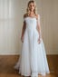 A Line One Shoulder Court Train Organza Wedding Dresses