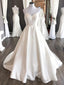 A-Line/Princess Satin Ruffles Sweetheart Sleeveless Sweep/Brush Train Wedding Dress