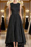A Line Scoop Asymmetrical Lace Mother of the Bride Dress With Applique