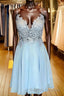 A Line Spaghetti Straps Short Mini Chiffon Homecoming Dress